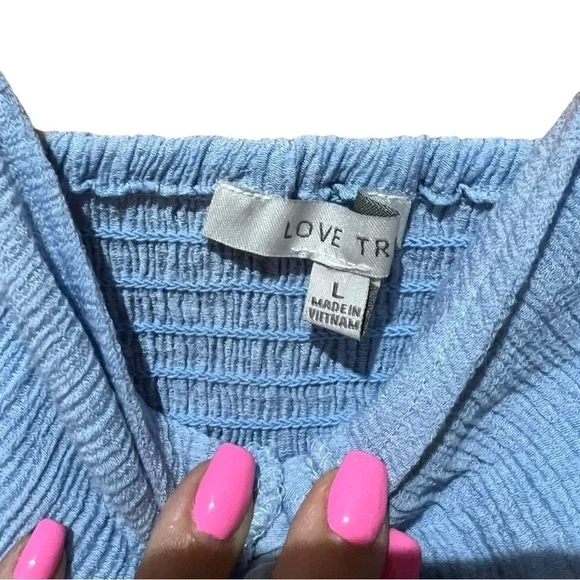 Love Tree Baby Blue Mini Dress Spaghetti Strap Large - Picture 5 of 8